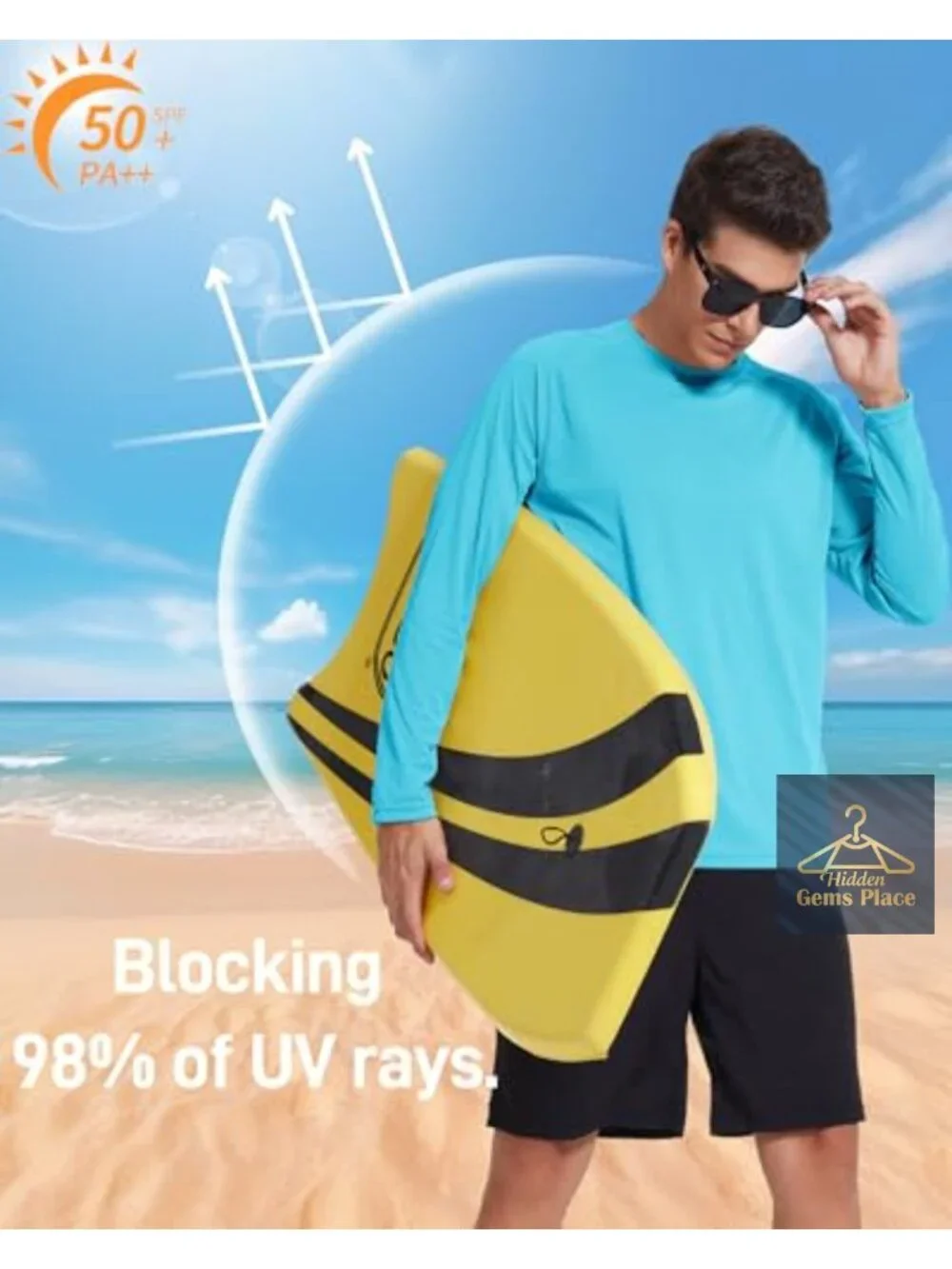 Men's UPF 50+ Long Sleeve Rash Guard Sun Protection Shirts 3 Pack